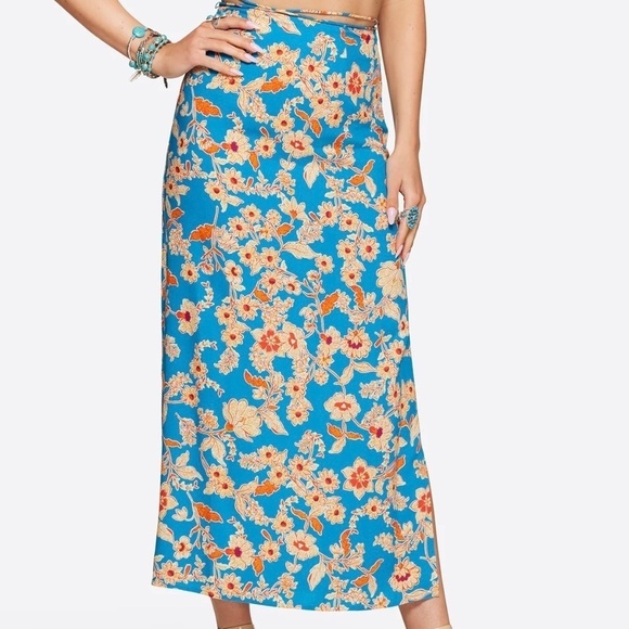 Jessica Simpson SET: Irin Top/Jildie Skirt, Southern Beauties Blue/Orange XS NWT - Picture 4 of 16